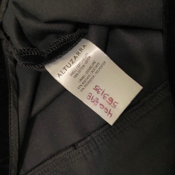 Altuzarra Black Velvet Boot Cut Pants Size 12 NWOT - Picture 11 of 12